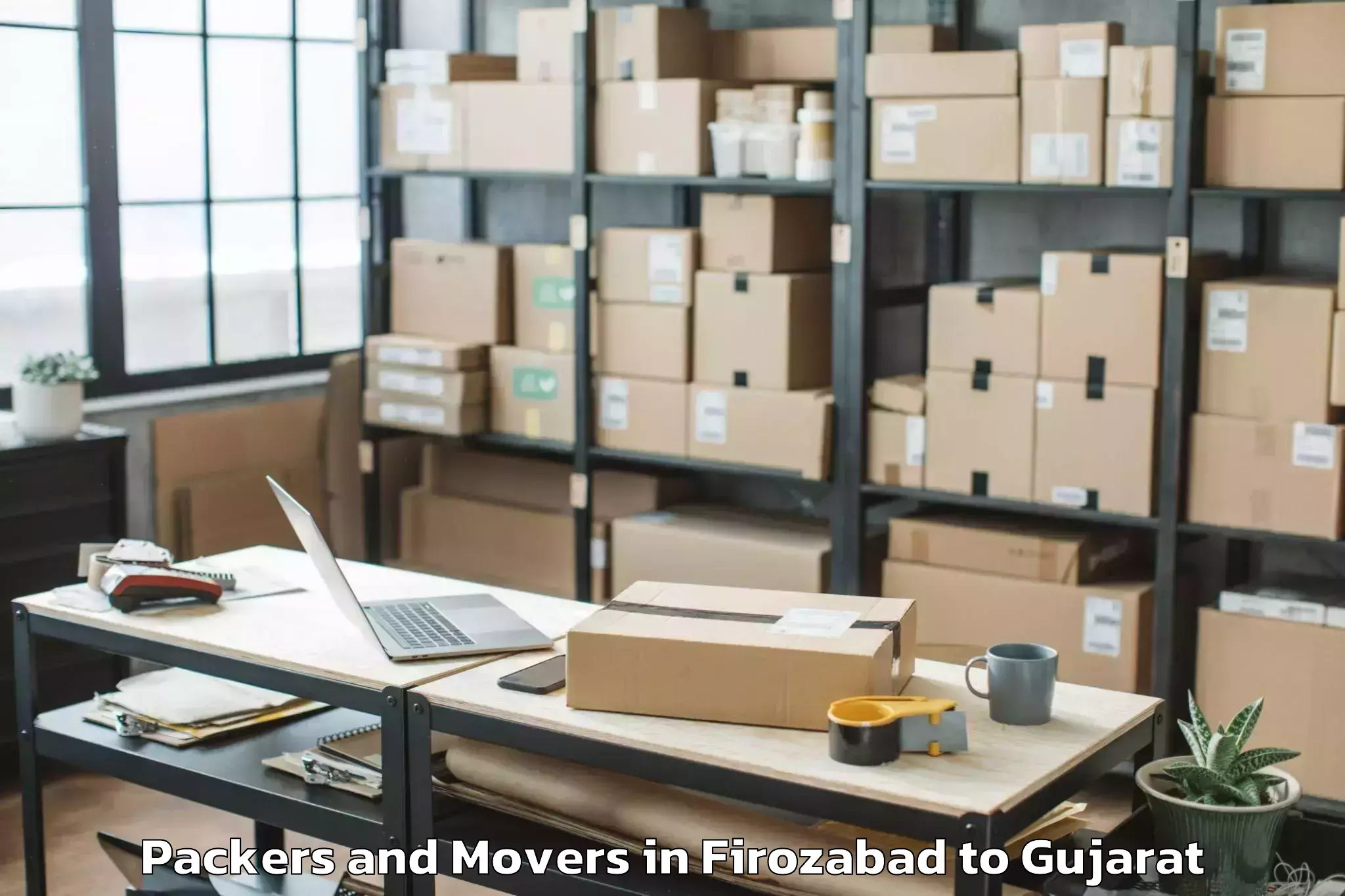 Professional Firozabad to Khambha Packers And Movers